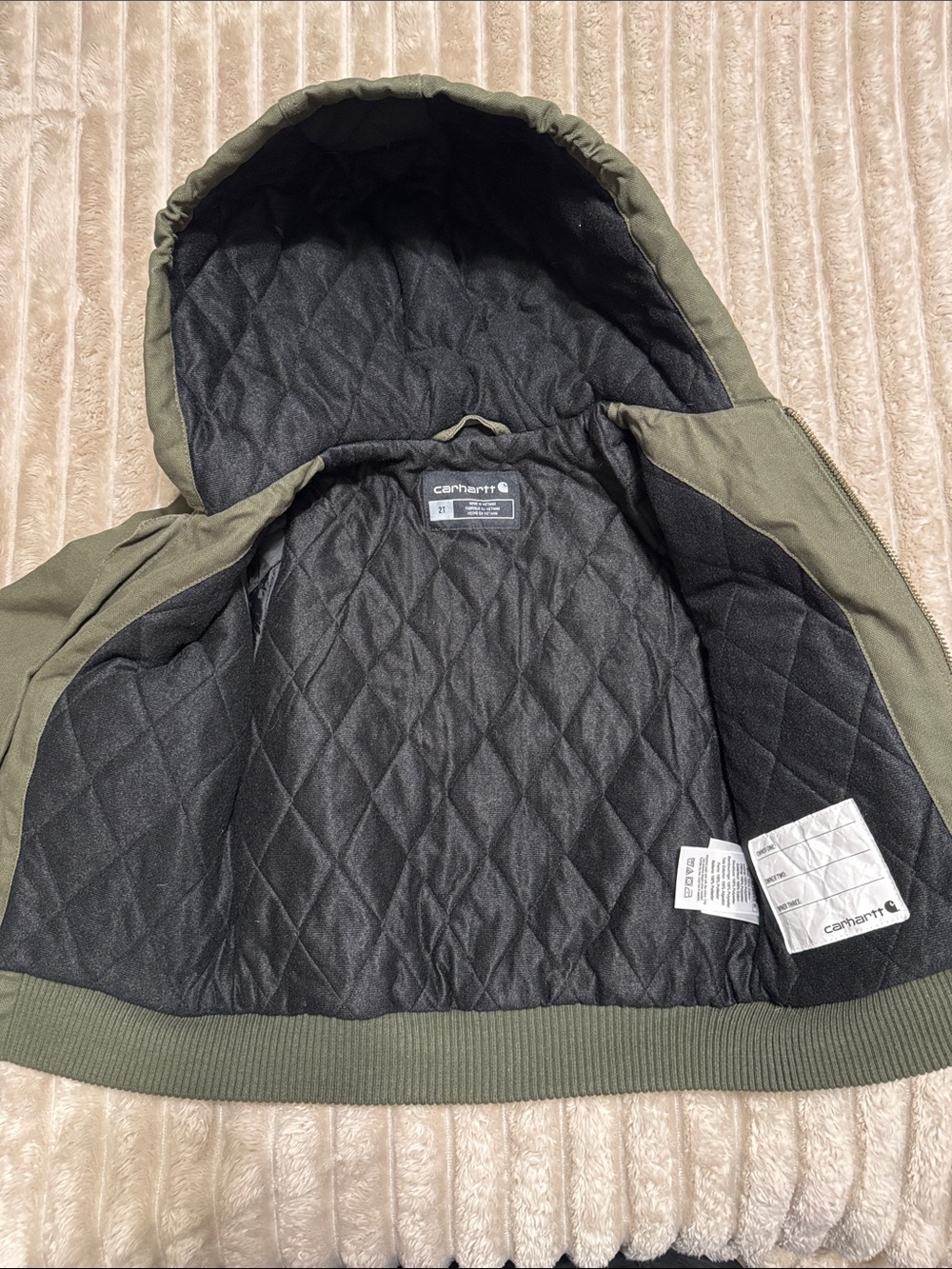 Carhartt Olive Green Hooded toddler Jacket - Picture 4 of 5